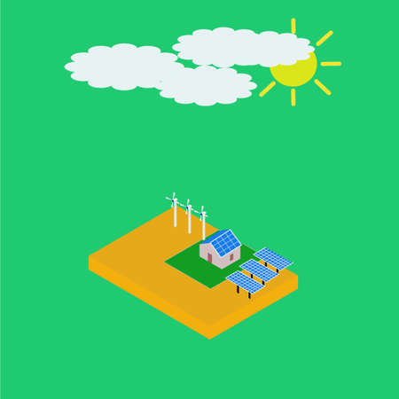 Alternative energy powered by solar cellのイラスト素材