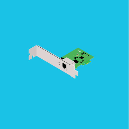 Computer lan card,computer hardware can be used for computer book illustration ,magazine and teaching medaのイラスト素材
