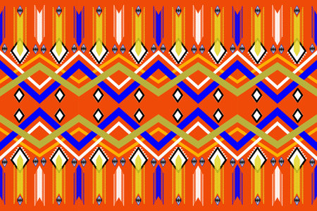 Traditional ethnic geometric fabric seamless patternのイラスト素材
