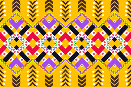 Traditional ethnic geometric fabric seamless pattern for background,wallpaper,wrapping paper,cloth and dress designのイラスト素材