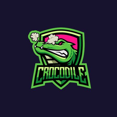Strong crocodile illustration logo for gaming squadのイラスト素材