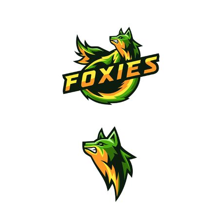 Awesome foxies logo for squad gamingのイラスト素材