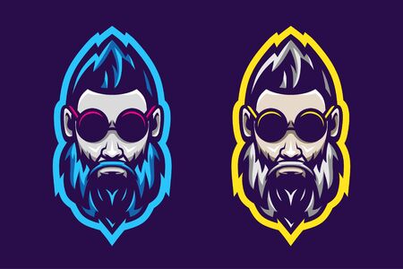 Man beard mascot logo designのイラスト素材