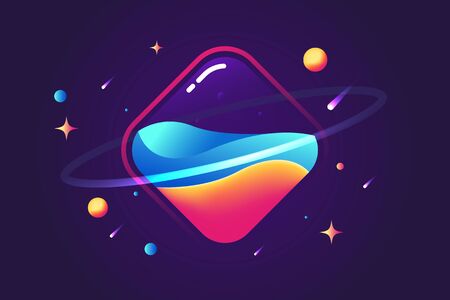 Square fluid space design backgroundのイラスト素材