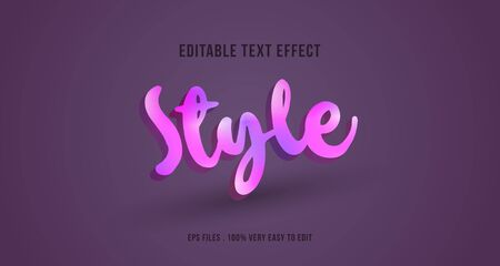 3D gradient text effect, editable textのイラスト素材