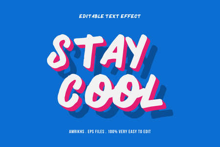 stay cool text effect, editable textのイラスト素材
