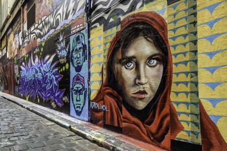 Street Arts at Hosier Lane, Melbourne, Australia.のeditorial素材