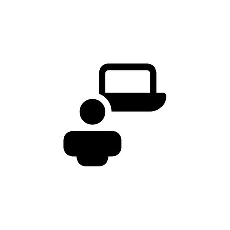 Set of Online Education, Online Learning, Webinar Flat style icon and illustration - vectorのイラスト素材