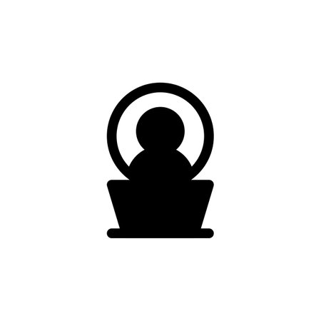 Set of Online Education, Online Learning, Webinar Flat style icon and illustration - vectorのイラスト素材