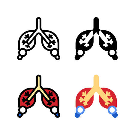 Checkup Lung Lungs Medical Icon, Logo, and illustration Vectorのイラスト素材