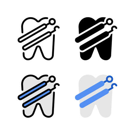 Clinic Dental Equipment Tool Icon, Logo, and illustration Vectorのイラスト素材