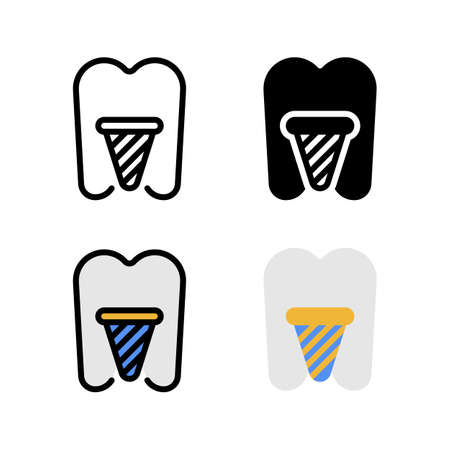 Dental Prosthetic Implant Dentist Icon illustration Vectorのイラスト素材
