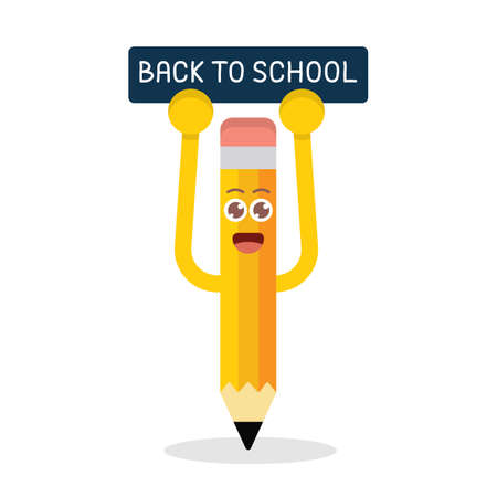 Pencil Character Back to School Cute Icon illustration Vectorのイラスト素材