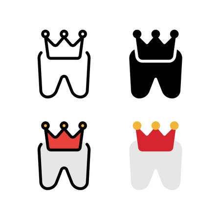 Dental Crown the King Icon, Logo, and illustration Vectorのイラスト素材