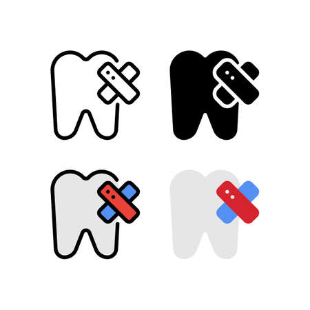Toothache dental painful Icon, Logo, and illustration Vectorのイラスト素材