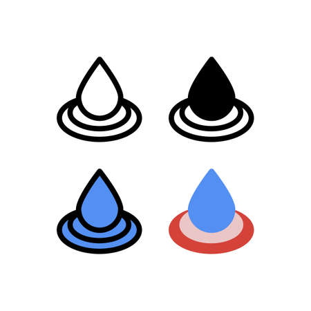 Liquid Drop Water River Icon, Logo, and illustration Vectorのイラスト素材