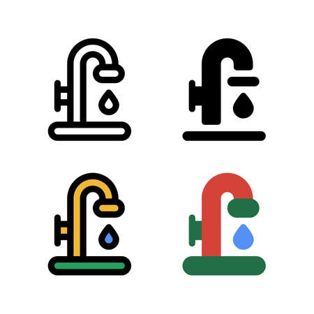 Pure Water drop from pipe Icon, Logo, and illustration Vectorのイラスト素材