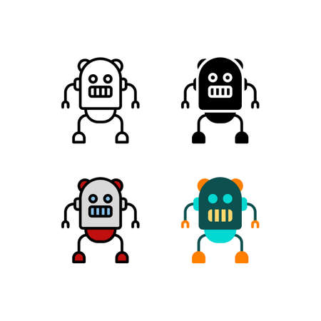 search robots are on a mission Icon,  and illustration Vectorのイラスト素材