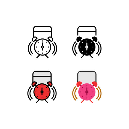 Smartphone Function as alarm reminder or wake up Icon, Logo, and illustrationのイラスト素材