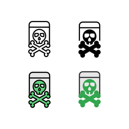 Danger Cause Poison can Kill Smartphone Function Icon, Logo, and illustrationのイラスト素材