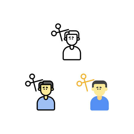 Problem haircut, hairstyle not as expected Icon, Logo, and illustrationのイラスト素材
