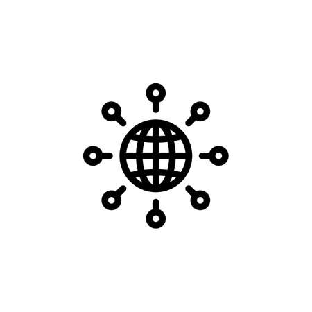 Digital Network Internet Outline Icon, Logo, and illustrationのイラスト素材