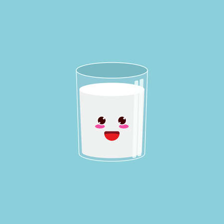 Milk in glass White Icon illustrationのイラスト素材