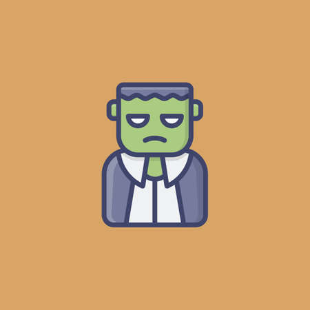 Frankenstein Frank Filled Outline Icon illustrationのイラスト素材