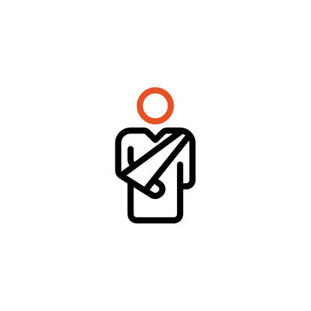 Bad Luck Broken Arm Outline Icon, and illustrationのイラスト素材
