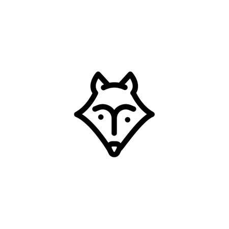 foxes fox animal Outline Icon, Logo, and illustrationのイラスト素材