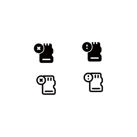 Un plug memory card data saving Icon and illustration Vectorのイラスト素材