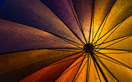 Colorful Umbrella Under Heavy Rainsの写真素材