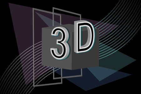 3d illustration. 3d letters on a black background