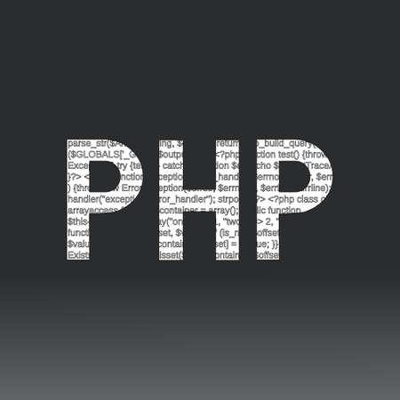 Php language sign. Vector illustration. Php programming language on a black backgroundのイラスト素材