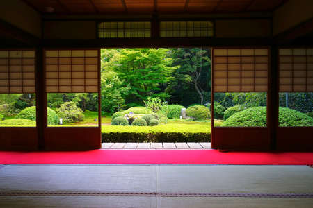 Japanese garden at Unryuin Temple, Kyoto City, Kyoto Pref., Japan