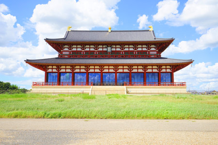 Daigokuden Hall of Heijo Palace in Nara Pref., Japanのeditorial素材