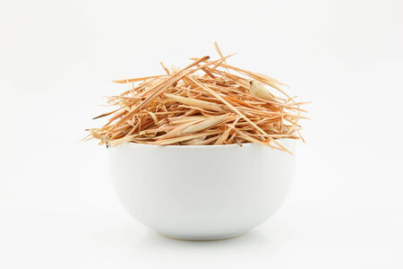 slice dried lemongrass isolated on white backgroundの写真素材