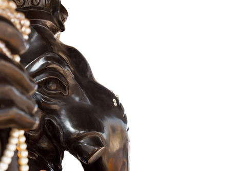 black side face Ganesha isolated on white backgroundの写真素材