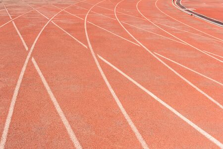Curve of red running track