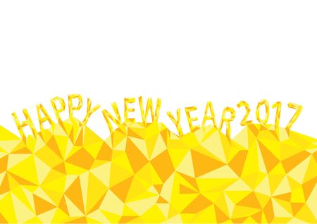 yellow happy new year 2017 polygonal background with copy spaceのイラスト素材