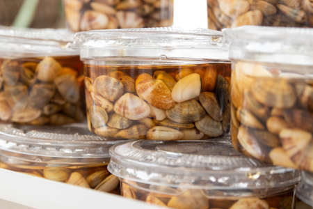 pickled wedge shell with fish sauce ,Thai street food