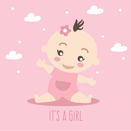 Cute baby girlのイラスト素材
