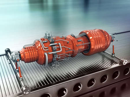 The future equipment being in a workshop on repair
