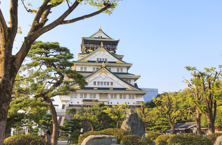 Osaka Castle during summer season, this castle is very famous historic tourist attraction of Osaka, Japan.のeditorial素材