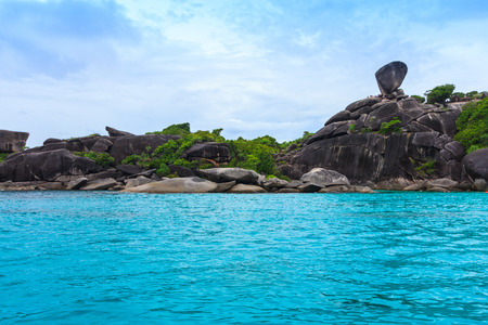 Sailing Rock (Donald Duck Rock) and beautiful tropical sea of Similan island, Phang-nga, Thailandの写真素材