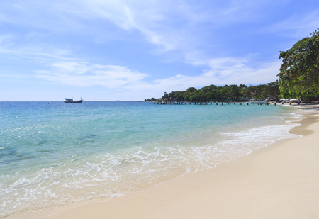 Summer tropical sea, beach, wave and blue sky at Koh Samed Island, famous tourist attraction in Rayong province, Thailand.の写真素材