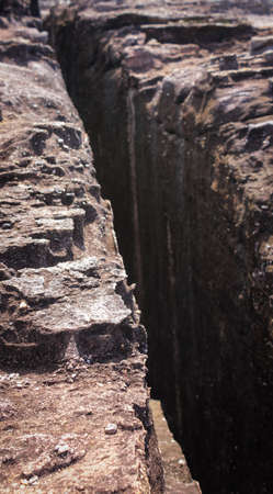 deserted rock grooveの写真素材