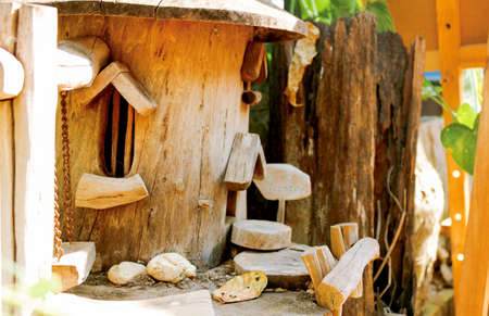 wooden house modelの写真素材