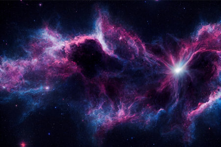 Infinite space background with nebulas and stars.