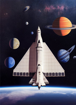 space rocket in space.